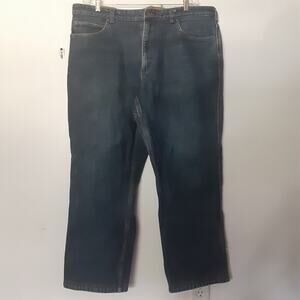 Duluth Trading Men 42x30 Flex Ballroom Mid Rise Dark Wash Blue Jean READ